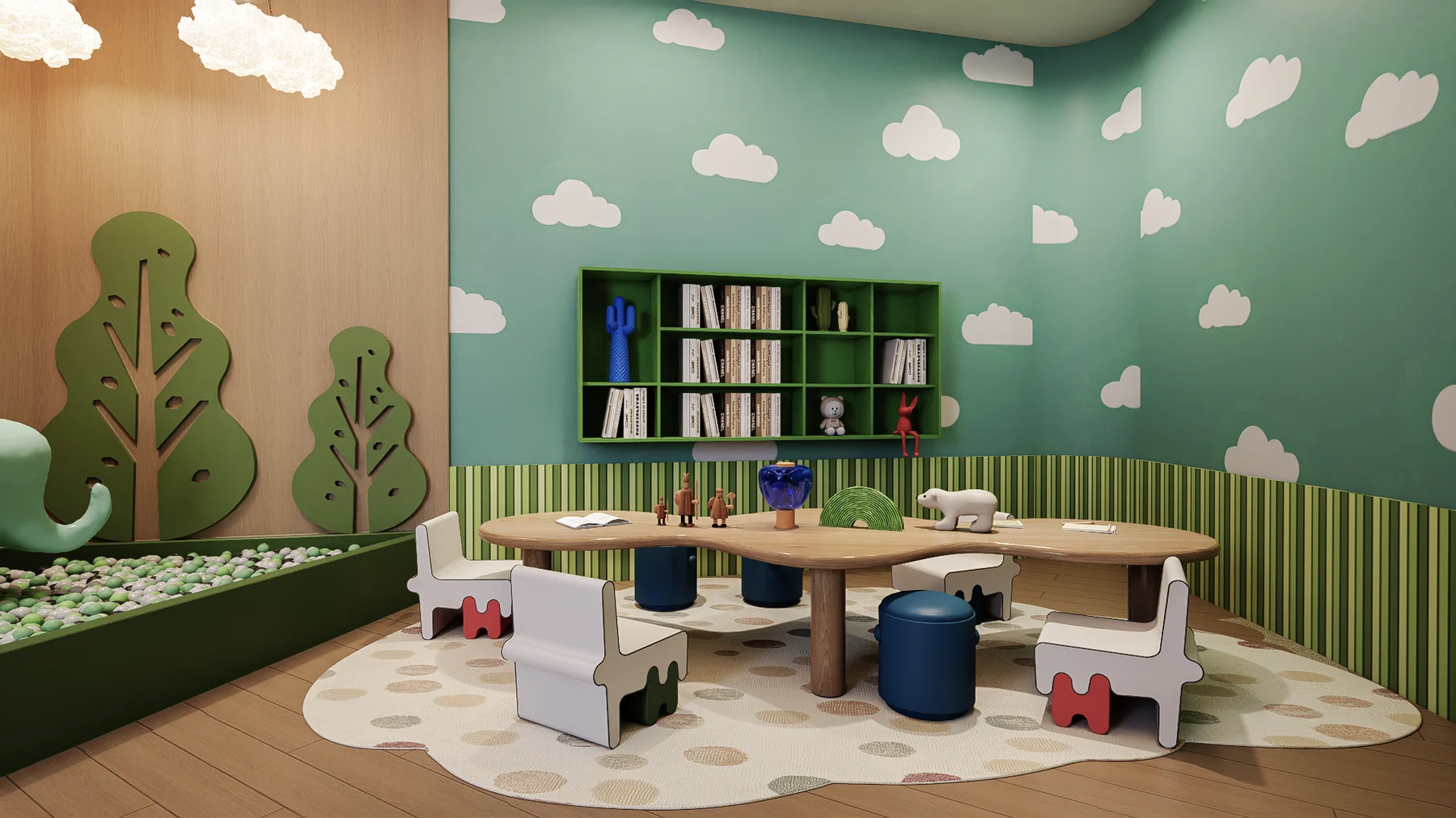 Design visualization of interactive play features in the children's zone