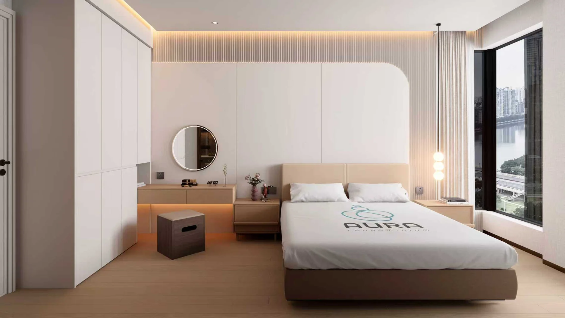 Guestroom mock-up bedroom design visualization